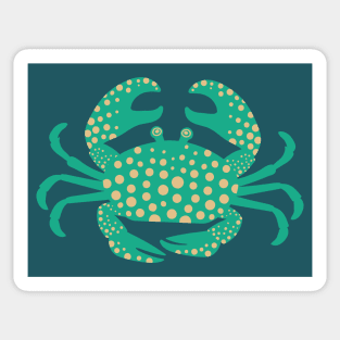 KING CRAB Coastal Ocean Undersea Beach Sea Crustacean Summer Green - UnBlink Studio by Jackie Tahara Sticker